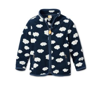 Dunkelblau mit weißem Wolken-Alloverprint