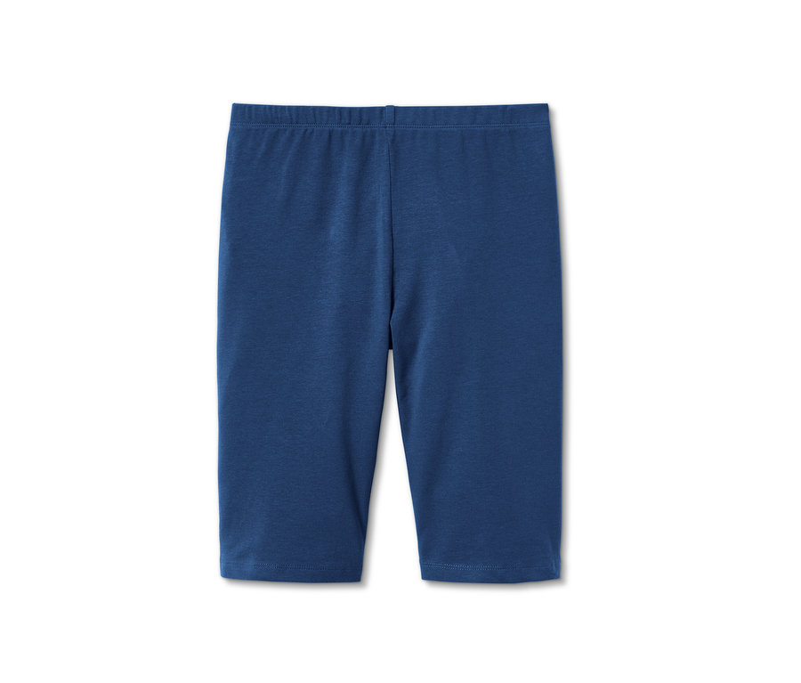 Eine blaue 2 Radler-Leggings aus Bio-Baumwolle.