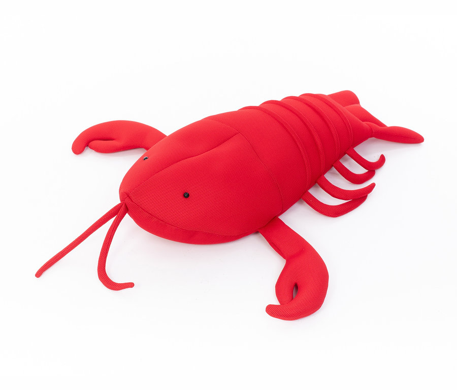 Roter Westmann Schwimmsitzsack »Poolfreund Lobster« auf weißem Hintergrund.