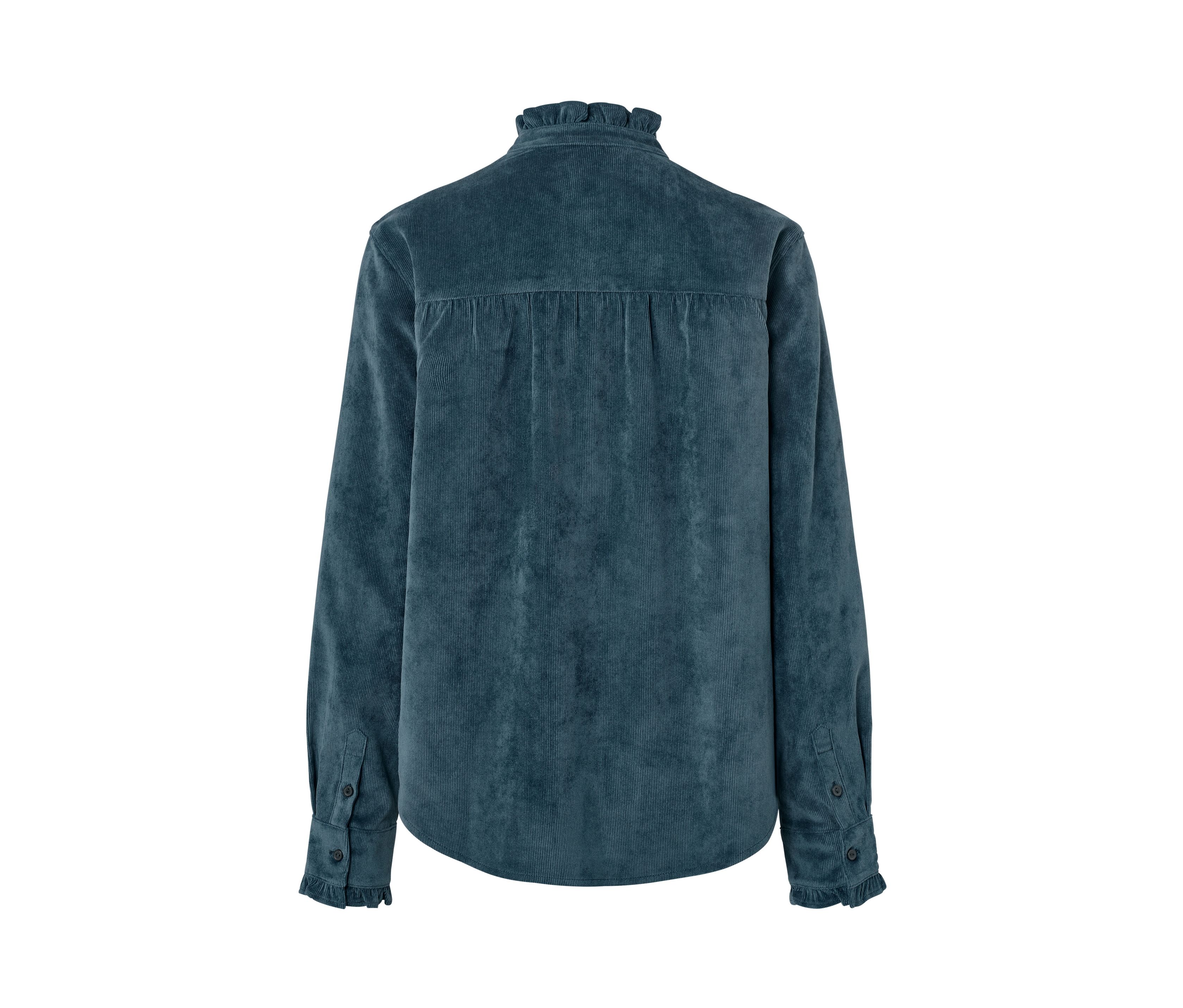 Thumbnail - Tchibo - Cordbluse mit Rüschendetail - Damen - Gr. 42 - blau