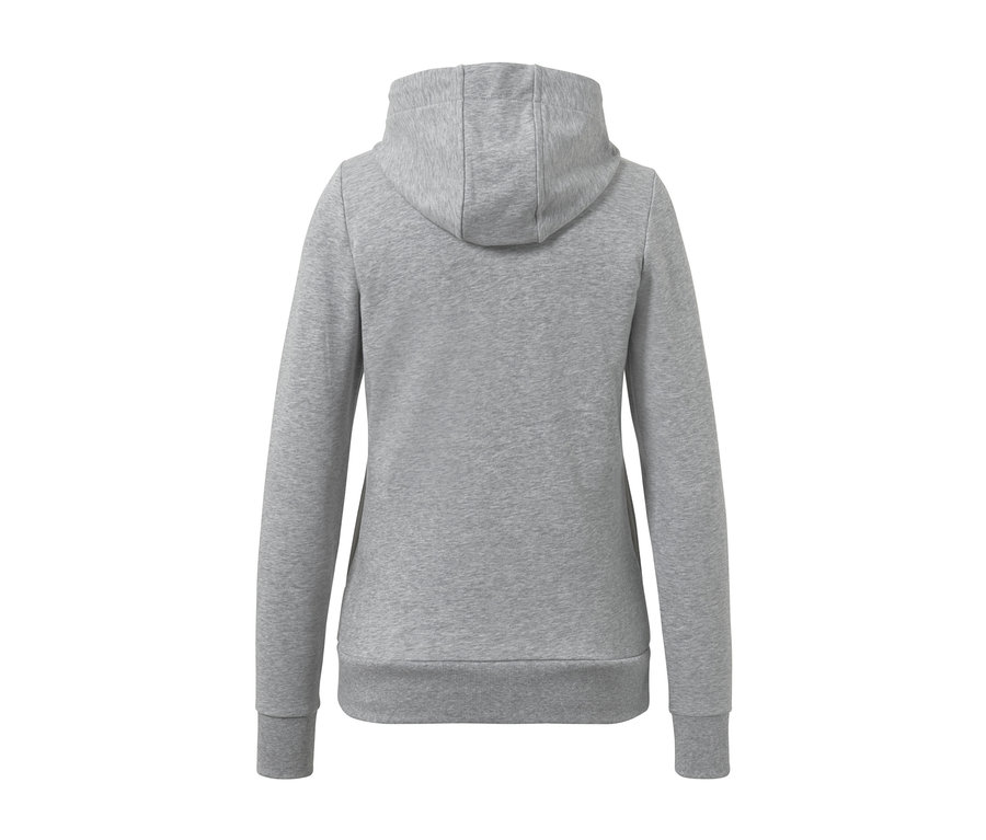 Graue Sweatjacke von hinten.