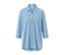 Hellblaue Piqué-Jerseybluse mit Dreiviertelärmeln.