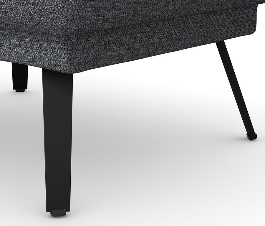 Detailansicht des anthrazitfarbenen DOMO collection Hockers »Toledo« mit schwarzen Beinen.