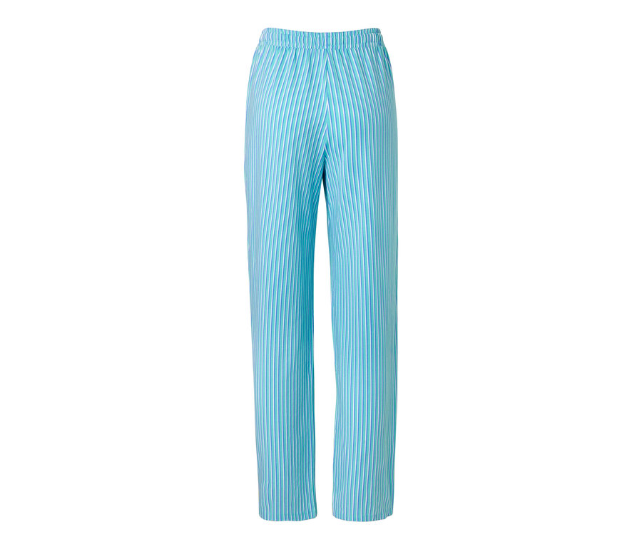 Blaue Pyjamahose mit Streifen.