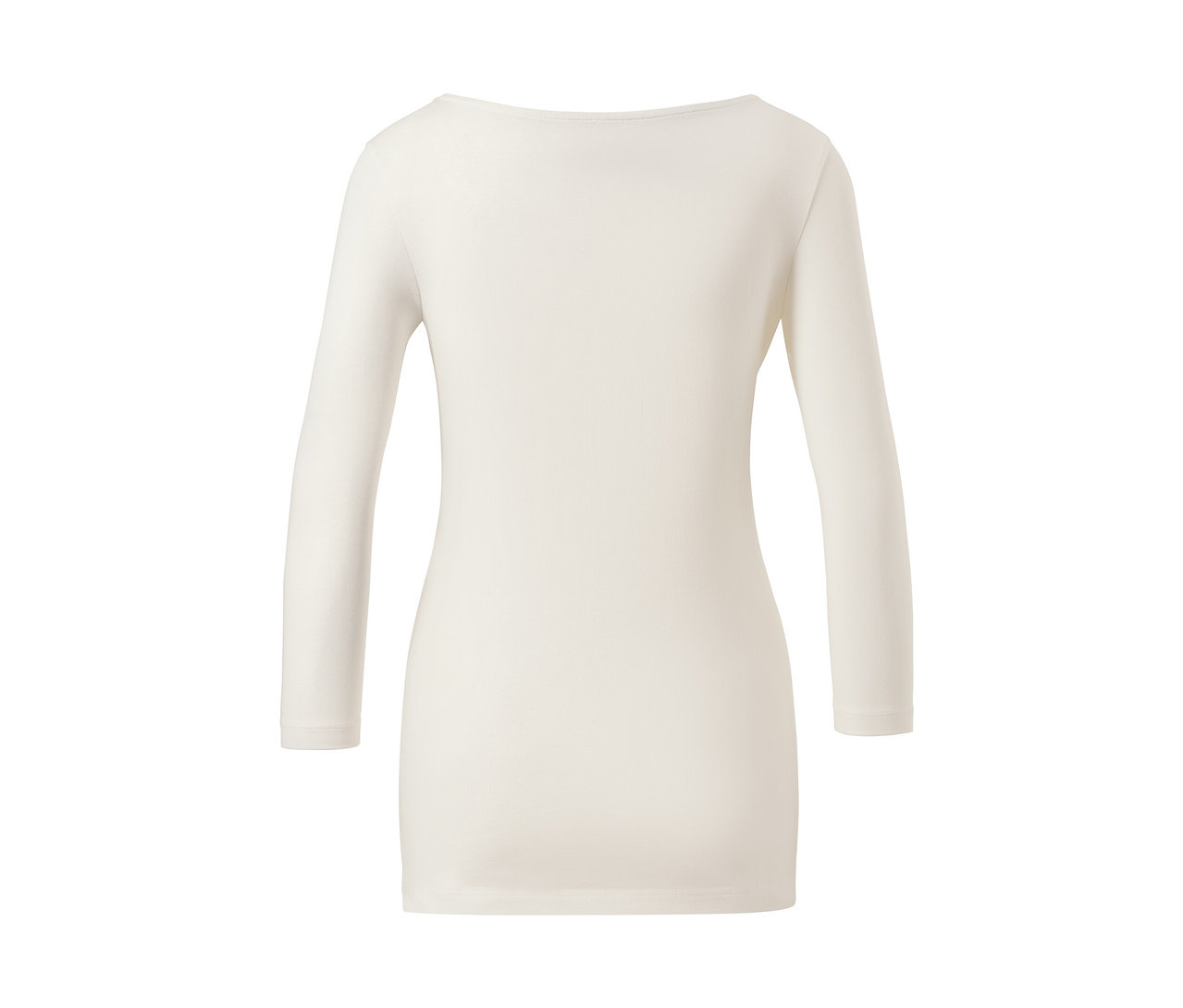 Weißes Shirt mit 3/4-Arm.