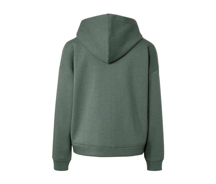 Rückansicht einer Lounge-Jacke mit Kapuze.