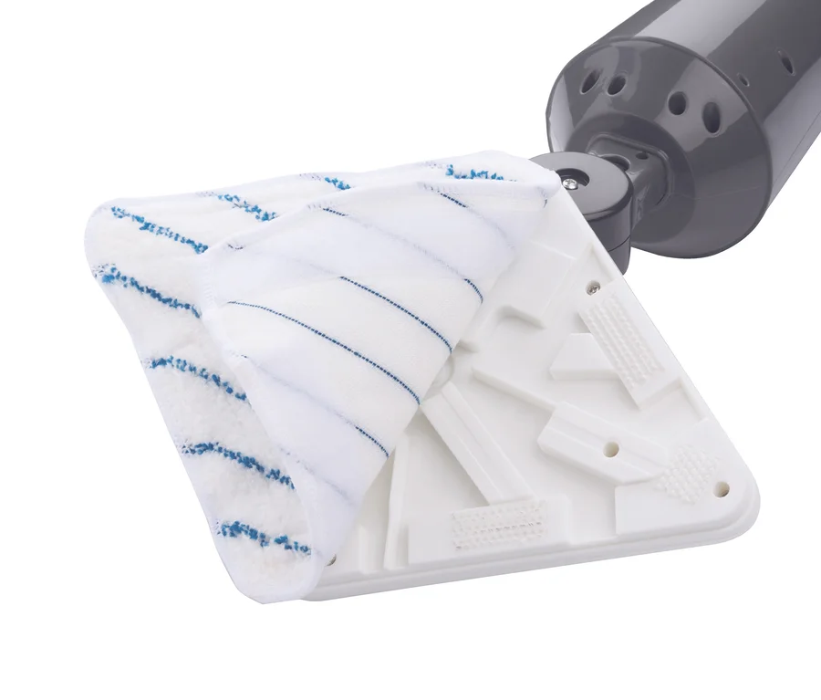 Detailaufnahme eines Dampfreinigers MONTISS mit weißem Bezug.