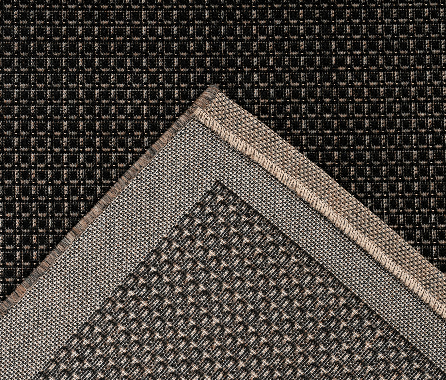 Detailansicht eines anthrazitfarbenen Kayoom Outdoorteppichs »Splash 100«.