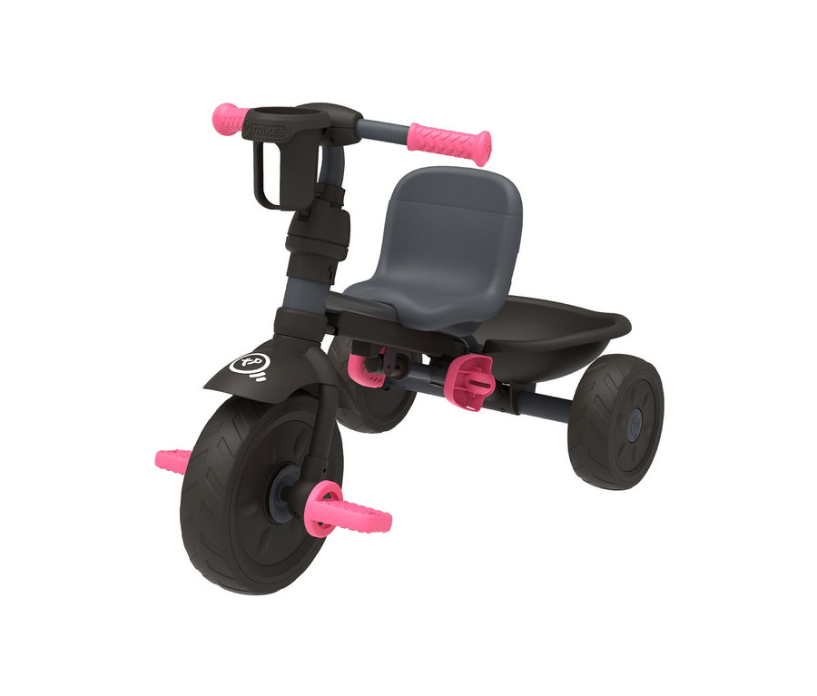 Schwarzes TP Toys 4-in-1 Dreirad »Panther« mit pinken Details.