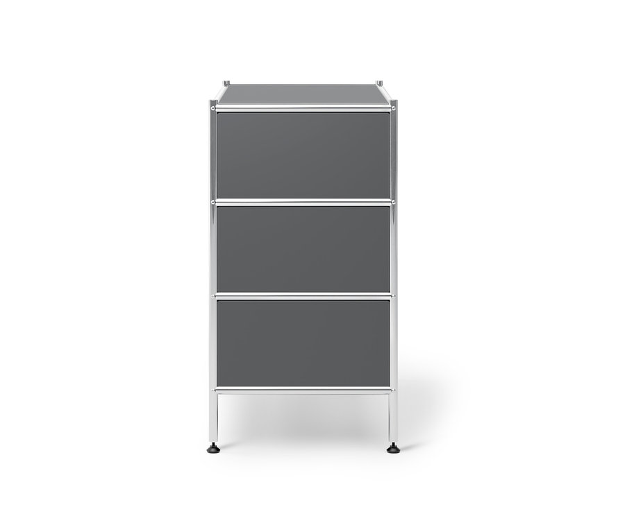 Graue Kommode Metall »CN3« mit 3 Schubladen.