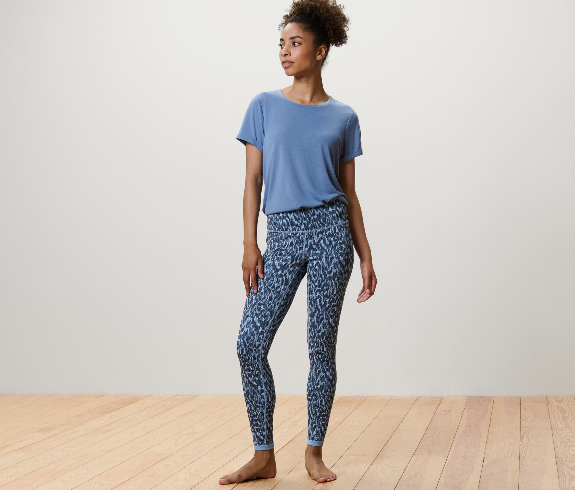 Thumbnail - Tchibo - Wende-Sporttight - Damen - Gr. XL - blau/print