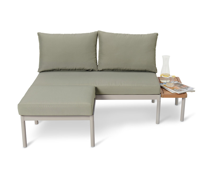 Flexibles Balkon-Lounge-Set »Liska« mit Fussteil, Tisch und Kissen.