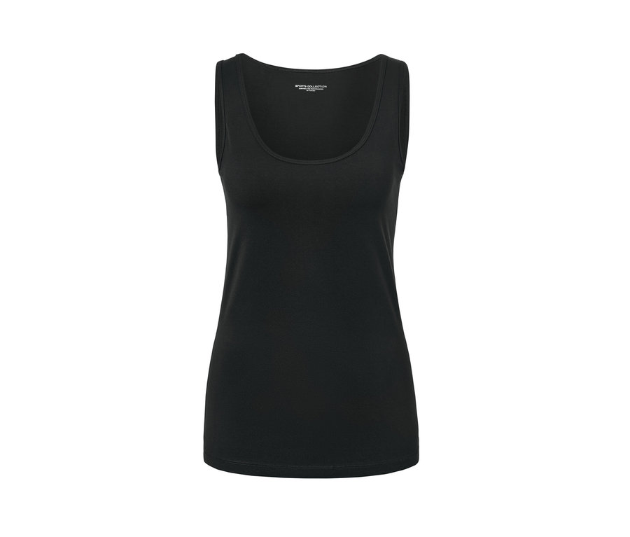 Schwarzes Tanktop. 2 Tops, schwarz und weiß.