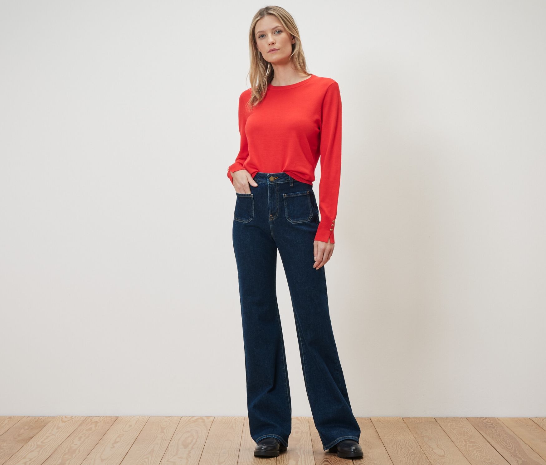 Thumbnail - Tchibo - Flared Jeans – Fit »Cara« - Damen - Gr. 42 - dunkelblau