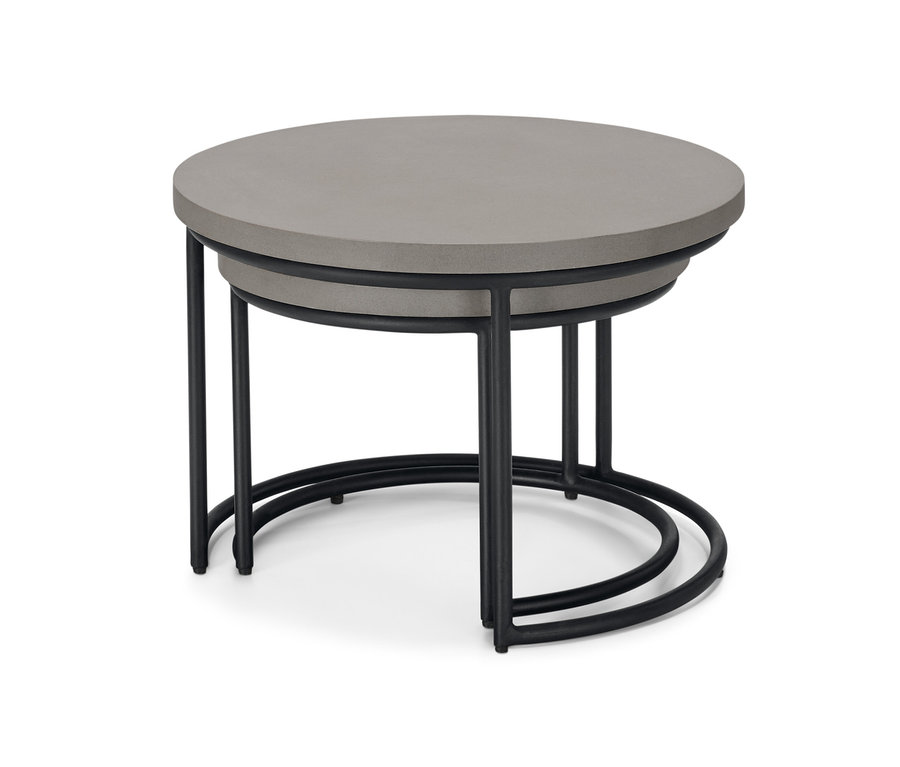 Set aus 2 Couchtischen mit Beton-Tischplatte.