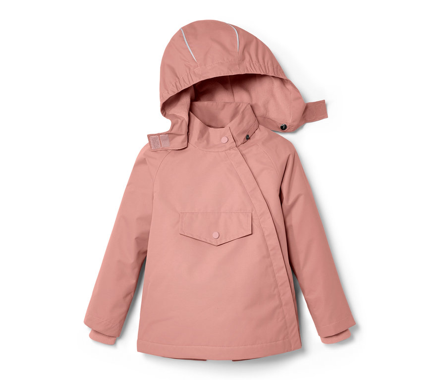 Rosa Kleinkind Thermo-Regenjacke mit Kapuze.