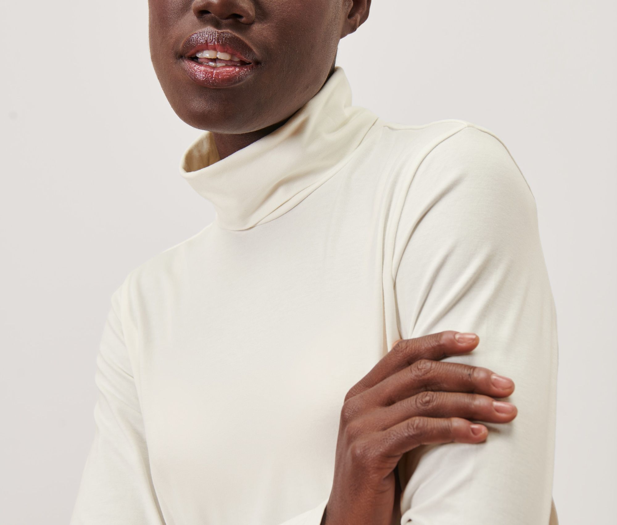 Thumbnail - Tchibo - Rollkragenshirt - Damen - Gr. XL - creme