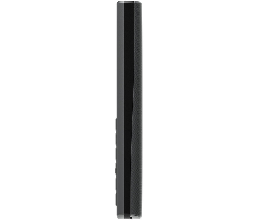 Seitenansicht eines Nokia 105 4G Handys in Anthrazit.