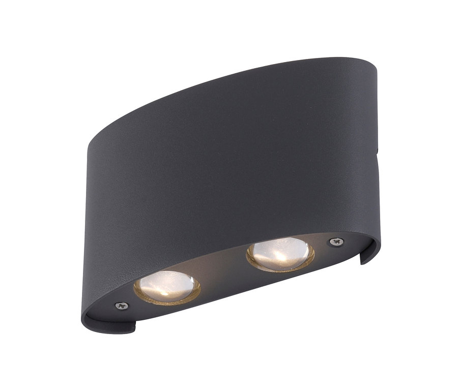 Detail der grauen Paul Neuhaus LED-Outdoor-Wandleuchte »Carlo«.