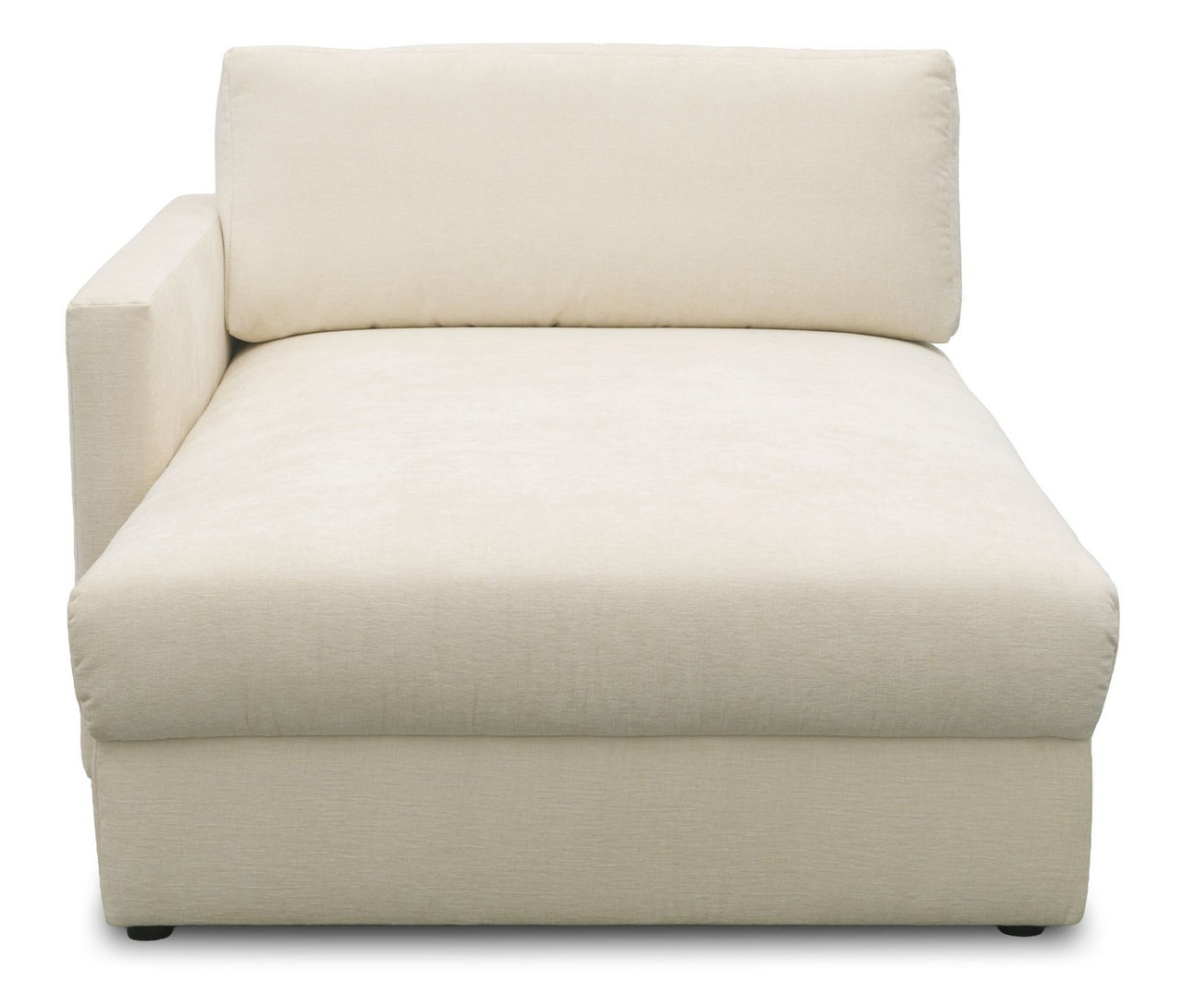 Cremefarbene DOMO Longchair, linksbündig.