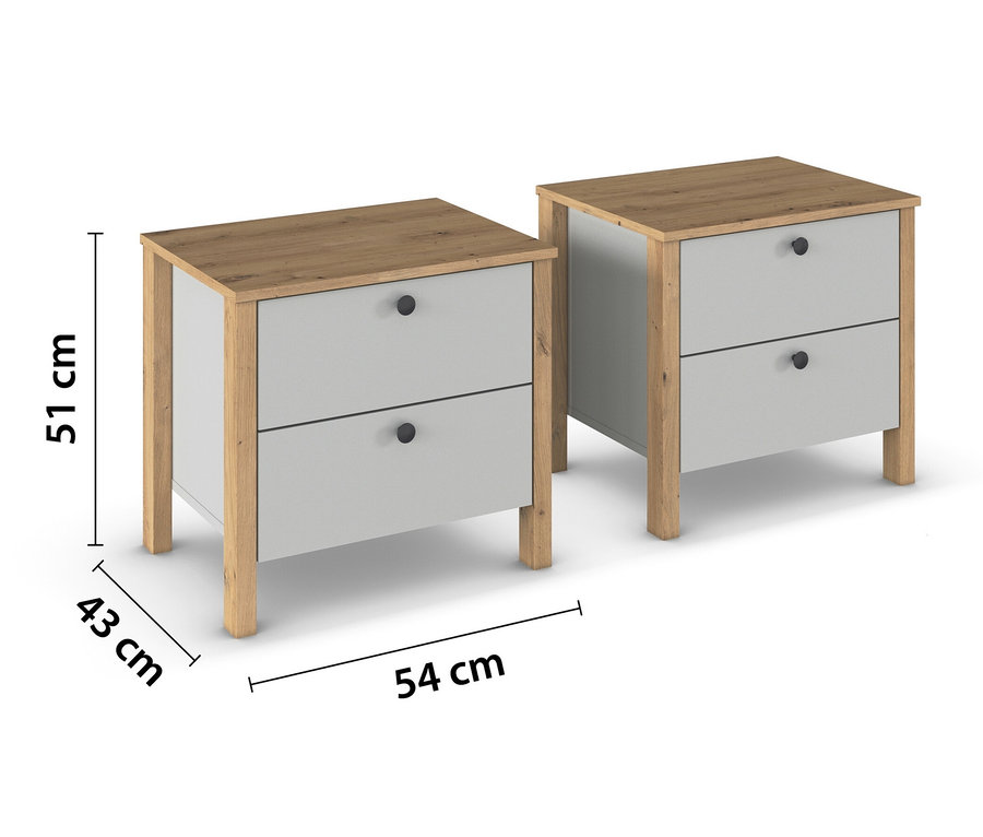 Zwei rauch Nachttische »Credo«, seidengrau.