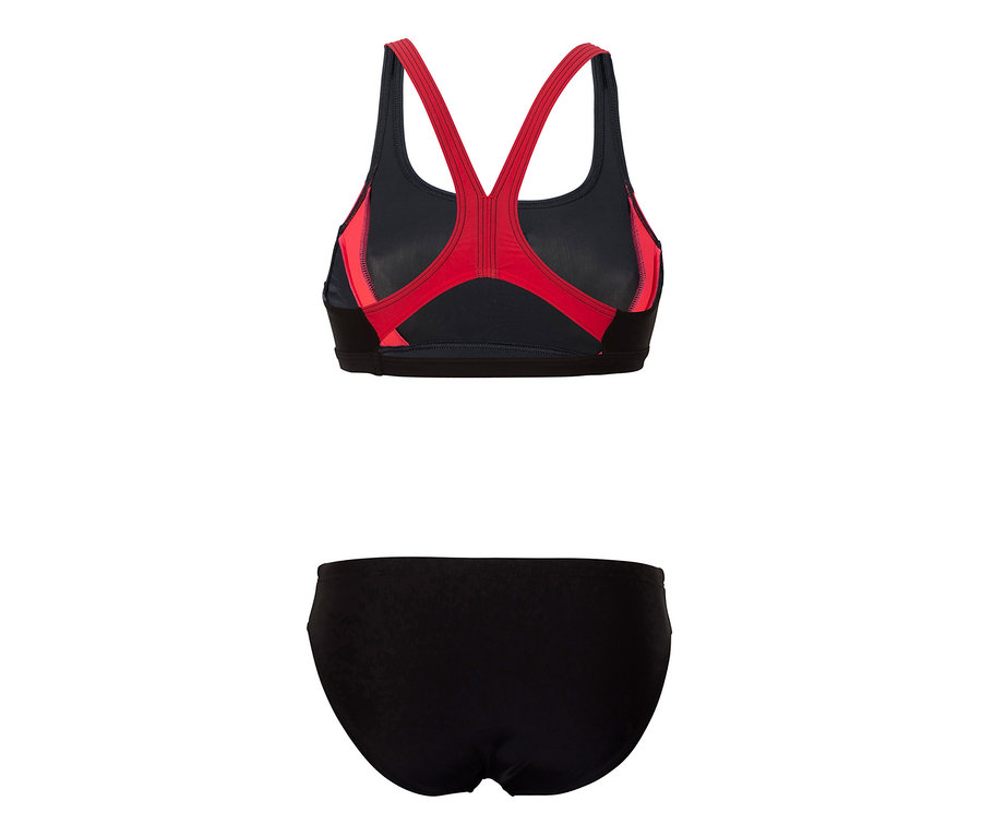 Schwarz-rotes Arena Sport-Bikini-Set.