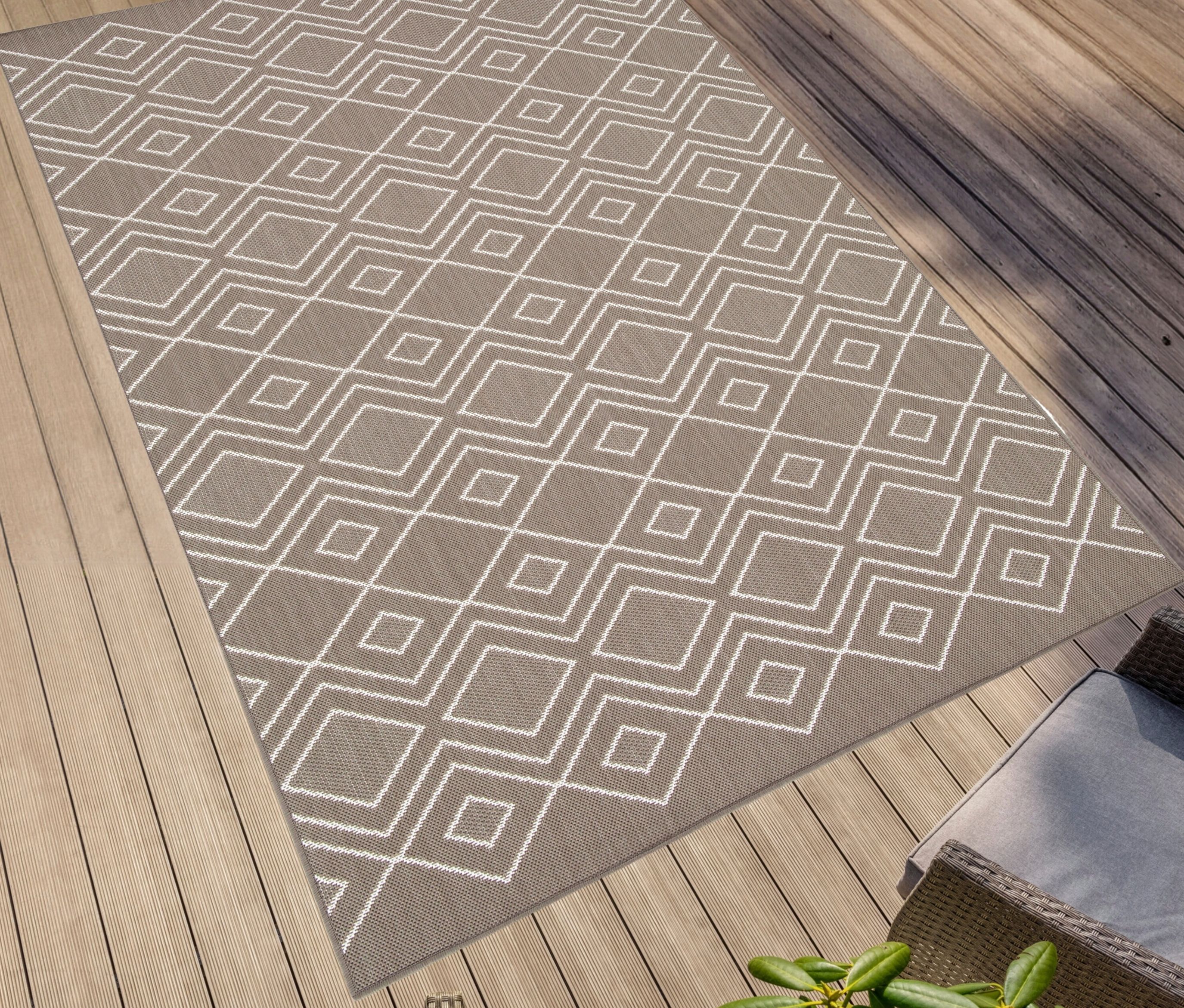 Thumbnail - Tchibo - Faltbarer Outdoor-Teppich »Diamond Rhythm« - weiß