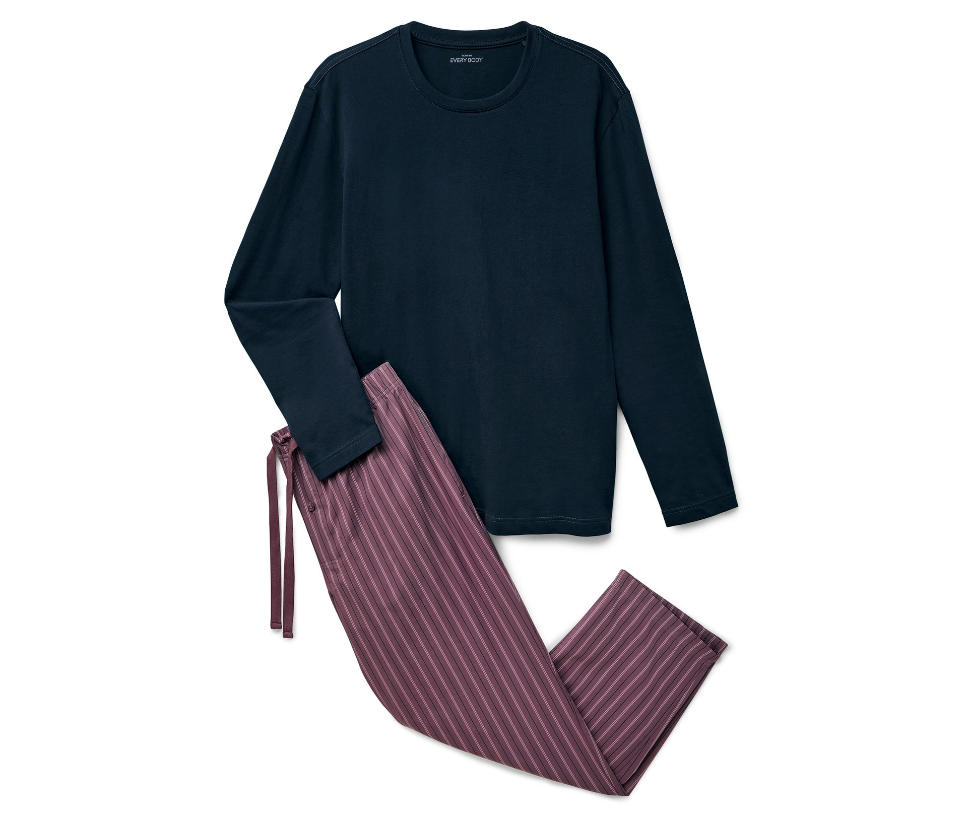 He.Pyjama - Herren - Gr. XXL - dunkelblau/gestreift - dunkelblau