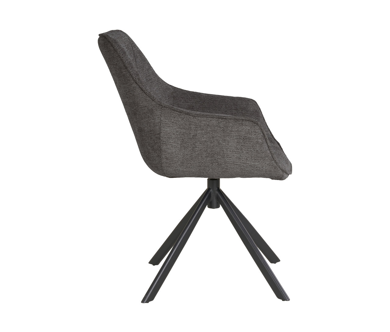 Detailansicht eines dunkelgrauen deVries Diningsessels »San Carlo«.