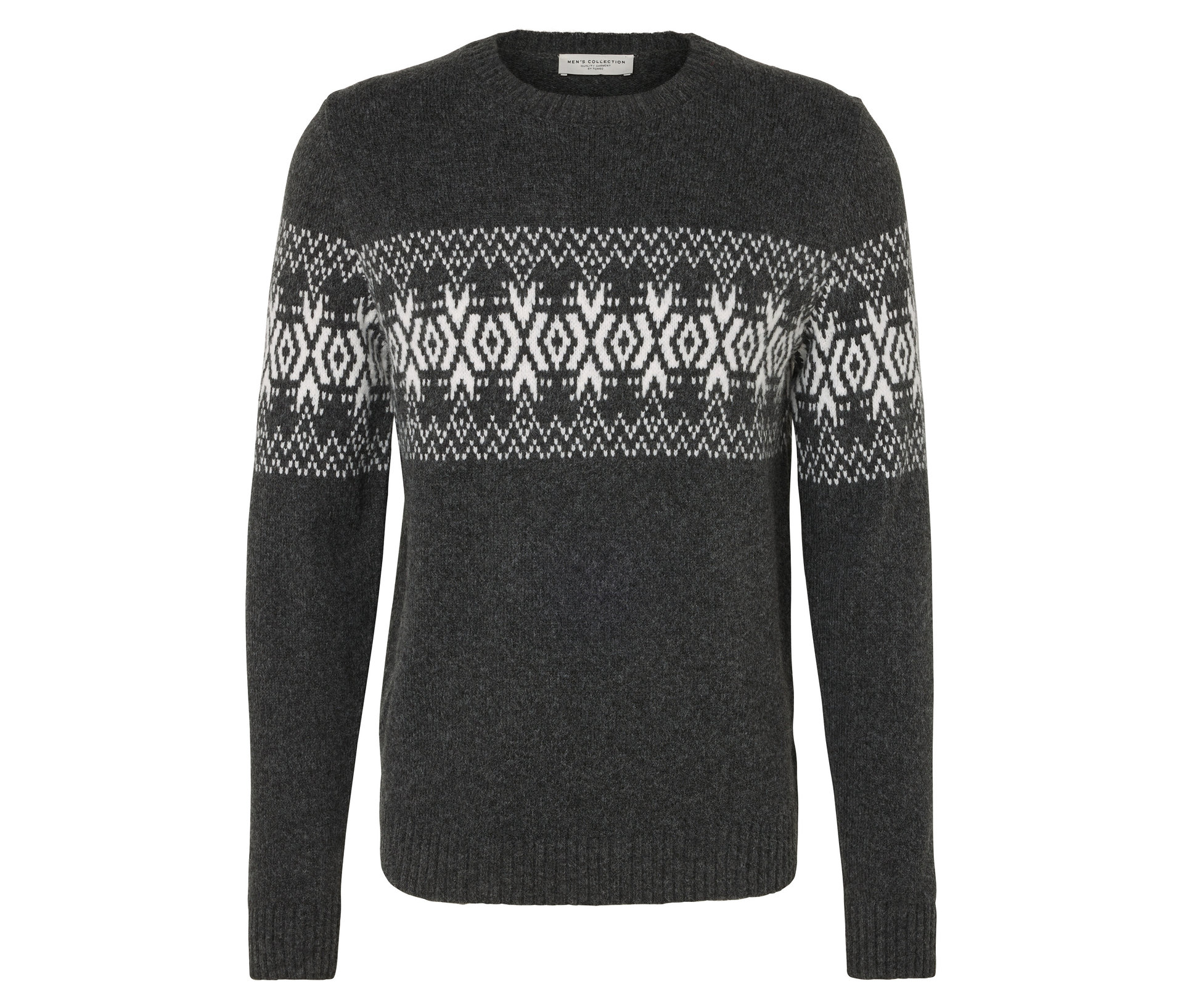 Strickpullover - Herren - Gr. M - creme/jacquard - creme