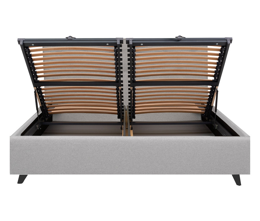 TEMPUR FORM™ Bett PLAIN, 180 x 200 cm mit hochgeklapptem Lattenrost.