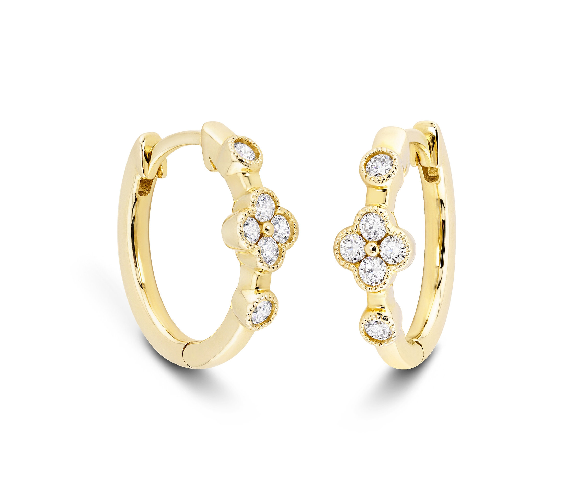 Creolen 585 Gold - weiß - weiß