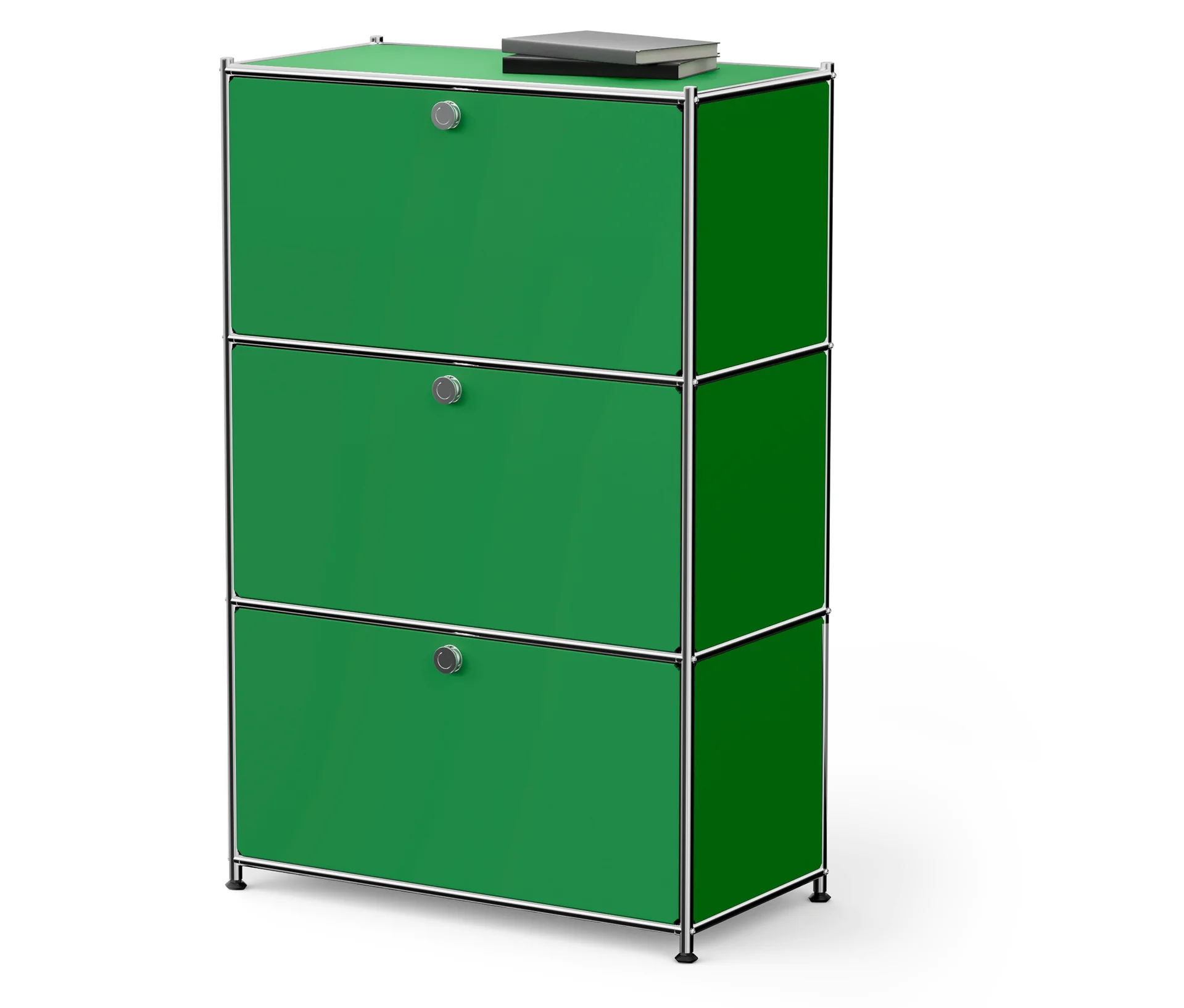 Tchibo - Kommode Metall »Cn3« mit 3 Klappenfächern - 77x40x120,5cm - chrom -
