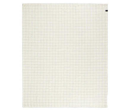 Cremefarbene SCHÖNER WOHNEN-Kollektion Tischdecke mit feinem Karomuster.
