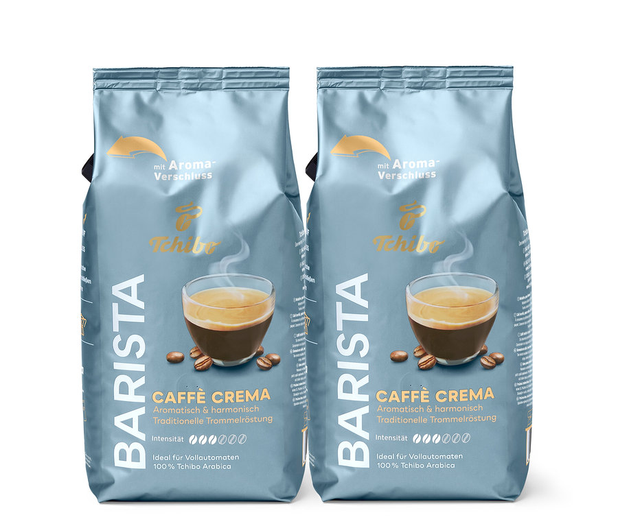 Zwei Packungen BARISTA Caffè Crema - 2x 1 kg Ganze Bohne.