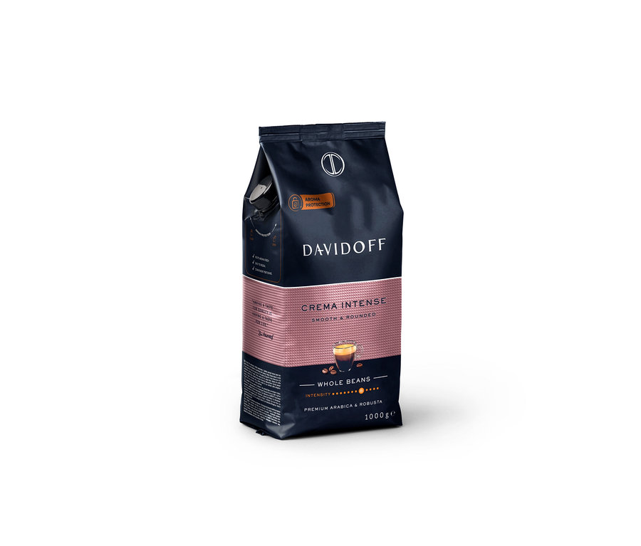 Packung DAVIDOFF CAFÉ Crema Intense - 1x 1000 g Ganze Bohne.