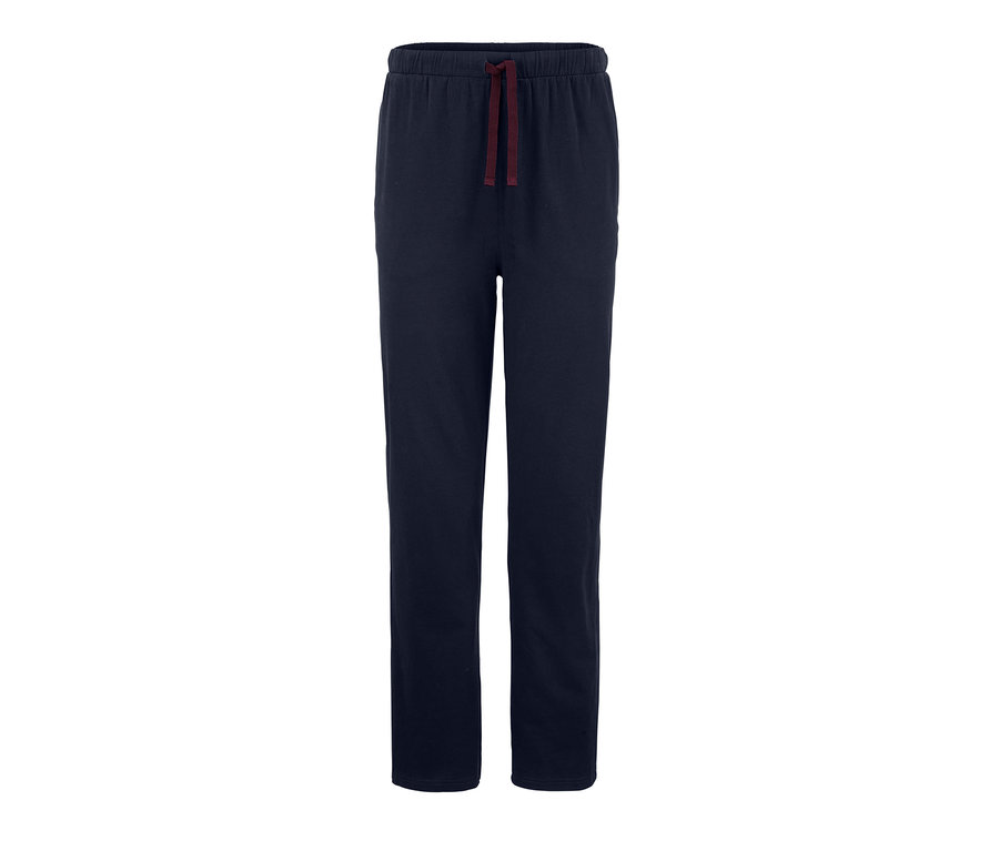 Dunkelblaue Pyjamahose mit Kordelzug.