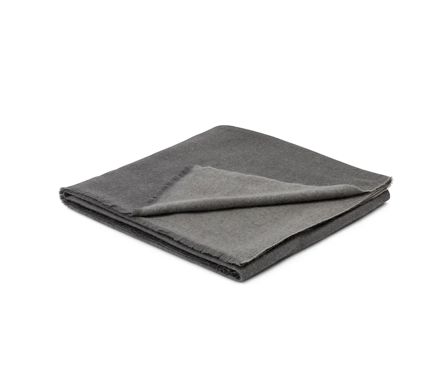 Grauer Premium-Wollplaid