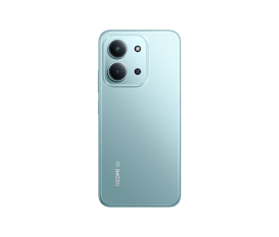 Rückseite des Xiaomi Redmi 15C 5G 128 GB in Mintgrün, mit zwei Kameras.