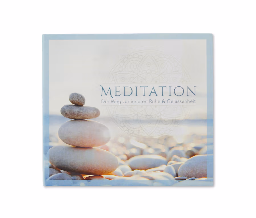 Cover der Meditations-CD »Der Weg zur inneren Ruhe und Gelassenheit« mit einem Motiv eines Steinturms.