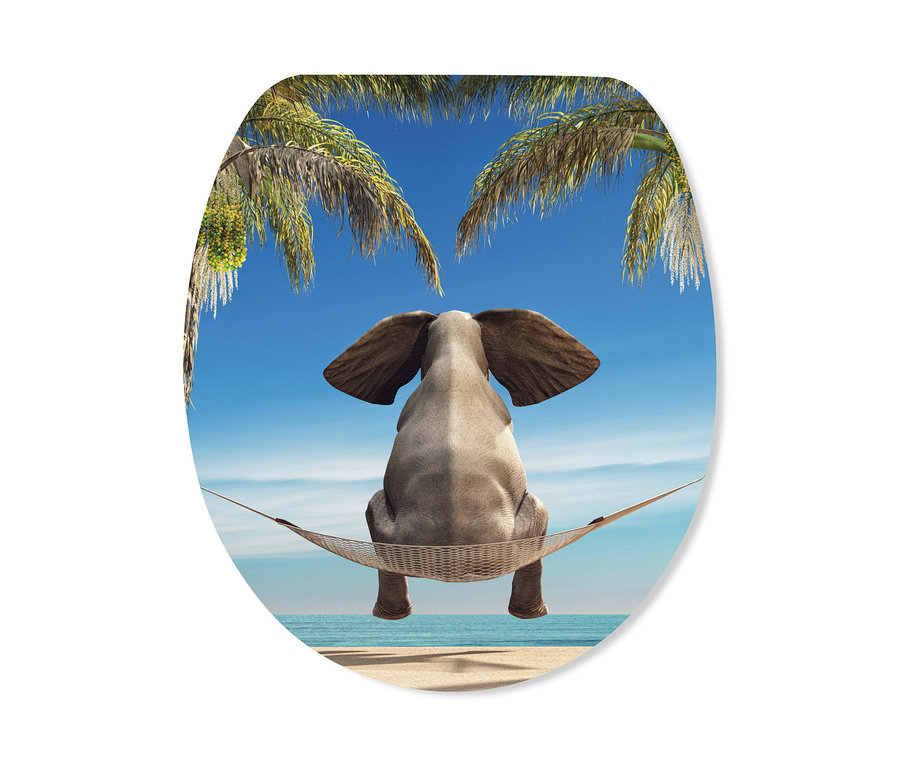 Illustration eines SCHÜTTE-Duroplast-WC-Sitzes »Elefant«.