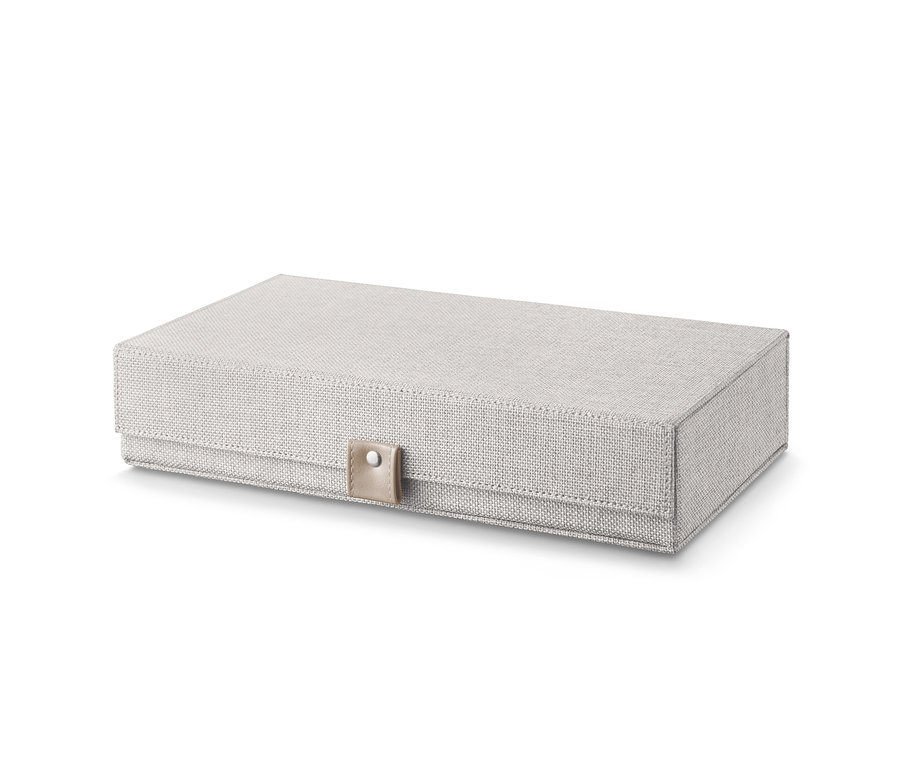 Eine graue Brillenbox.