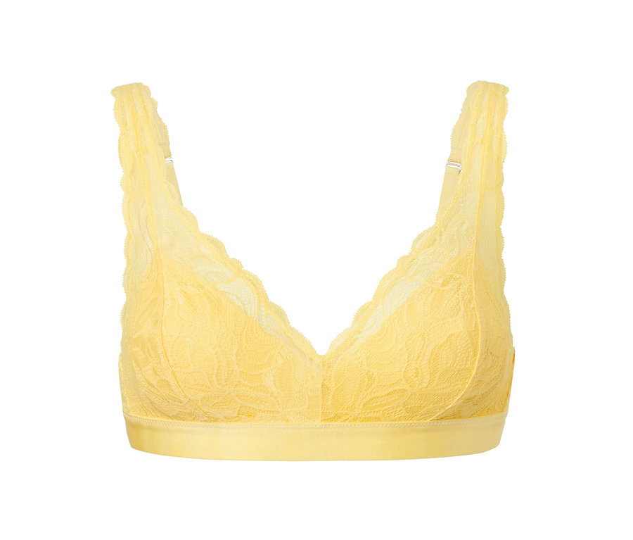 Gelber Soft-BH mit Spitze.