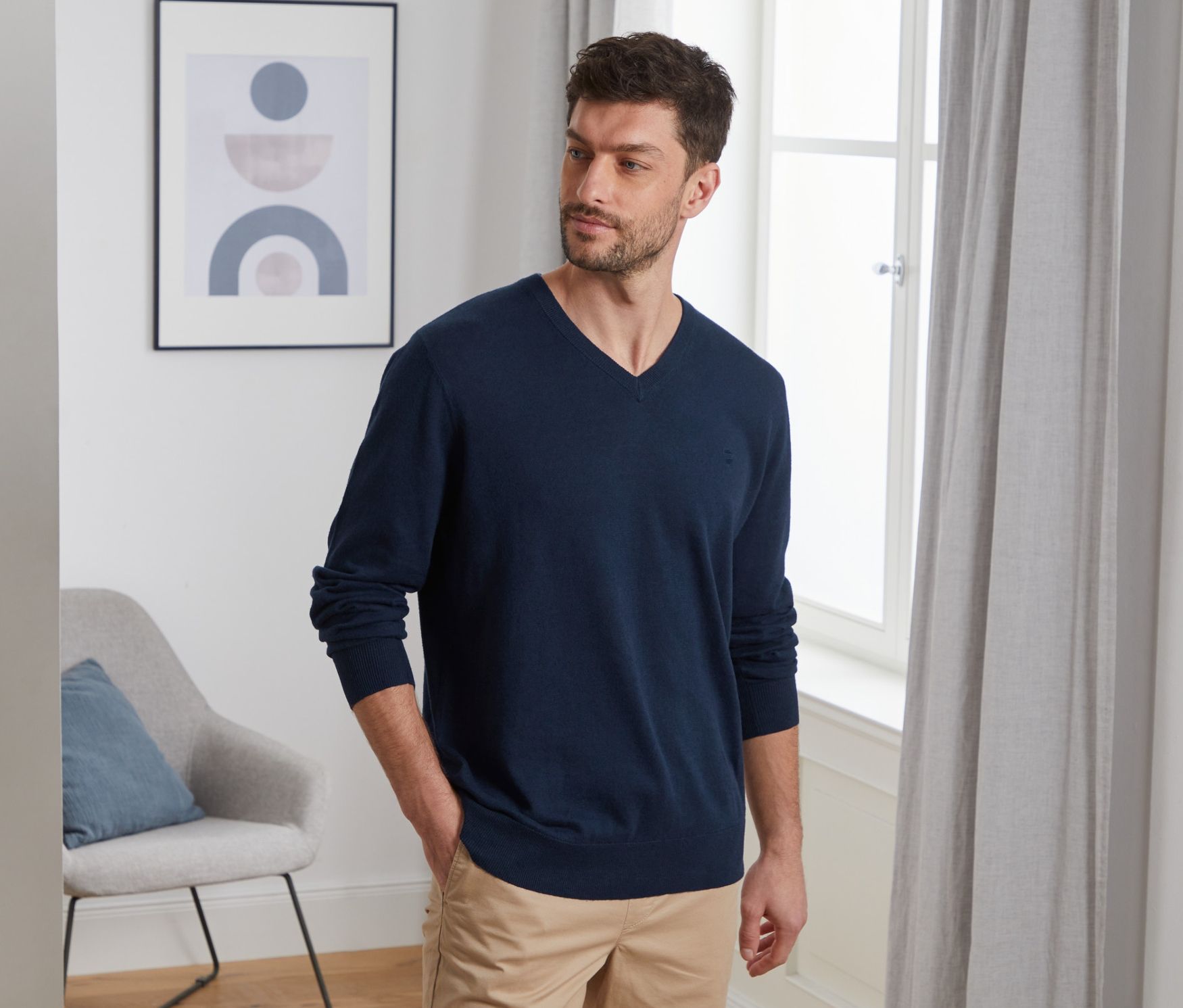 Thumbnail - Tchibo - Leinen-Pullover - Herren - Gr. XXL - dunkelblau