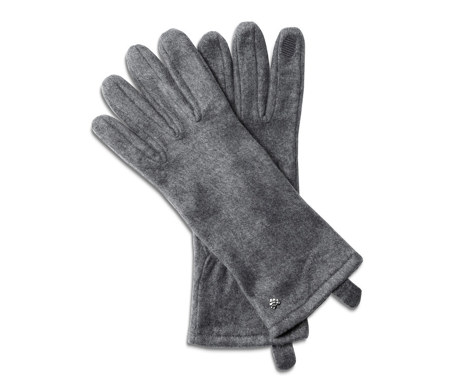 Zwei Fleecehandschuhe liegen übereinander.