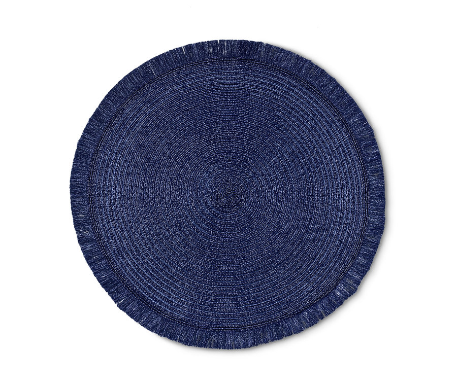 Nahaufnahme eines blau-lila farbenen Platzsets, 4 Stück.