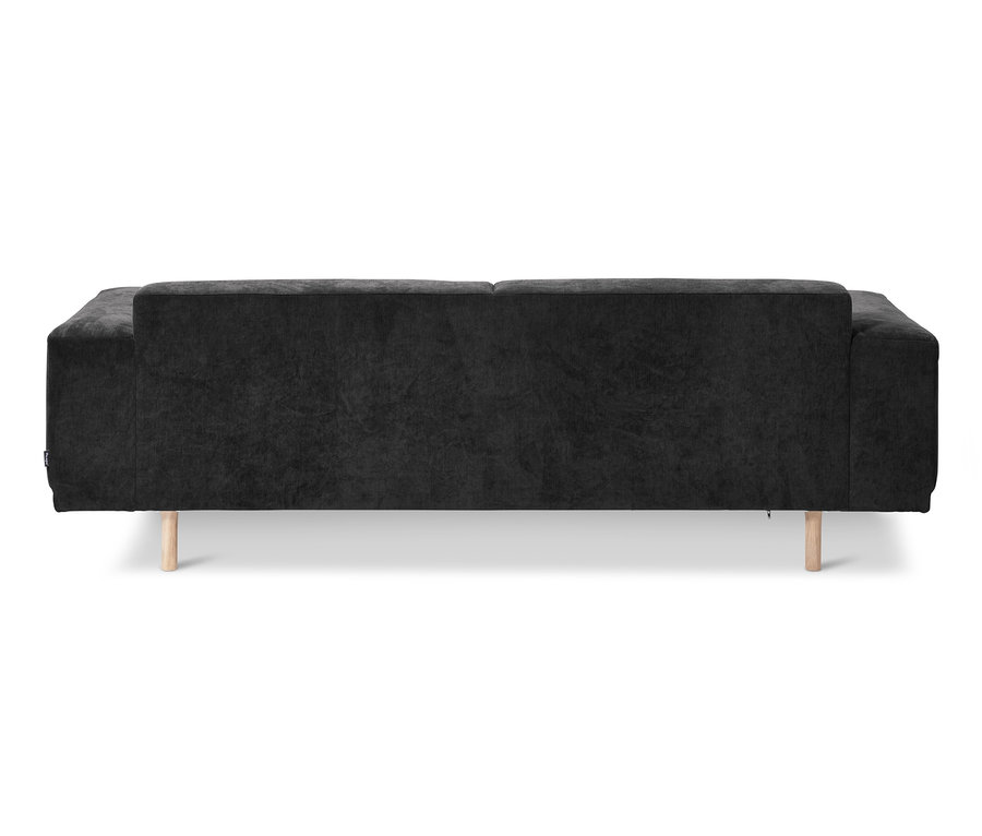 Rückansicht des SCAPA 3-Sitzer-Sofas in Anthrazit.