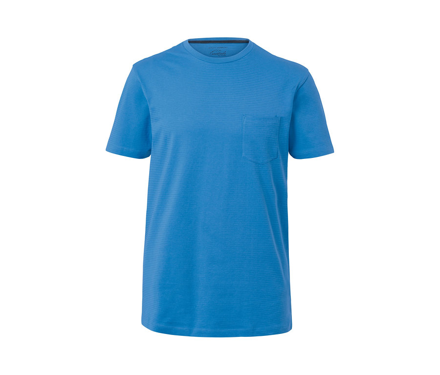 Blaues Shorty-Pyjama mit Tasche.