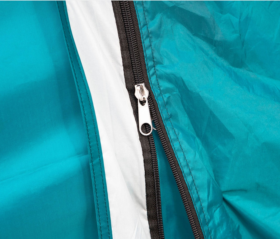 Detailaufnahme eines türkisfarbenen Bestway® Pavillo™-Zelt »Family Dome 6« mit Reißverschluss.