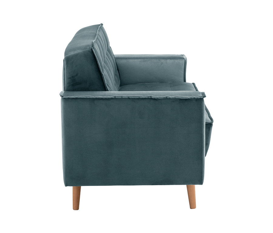 Seitenansicht des azurblauen Max Winzer® 2-Sitzer-Sofas »Jolene«.